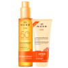 NUXE Sun Aceite solar SPF 50 rostro y cuerpo + set de leche para después del sol   - 1