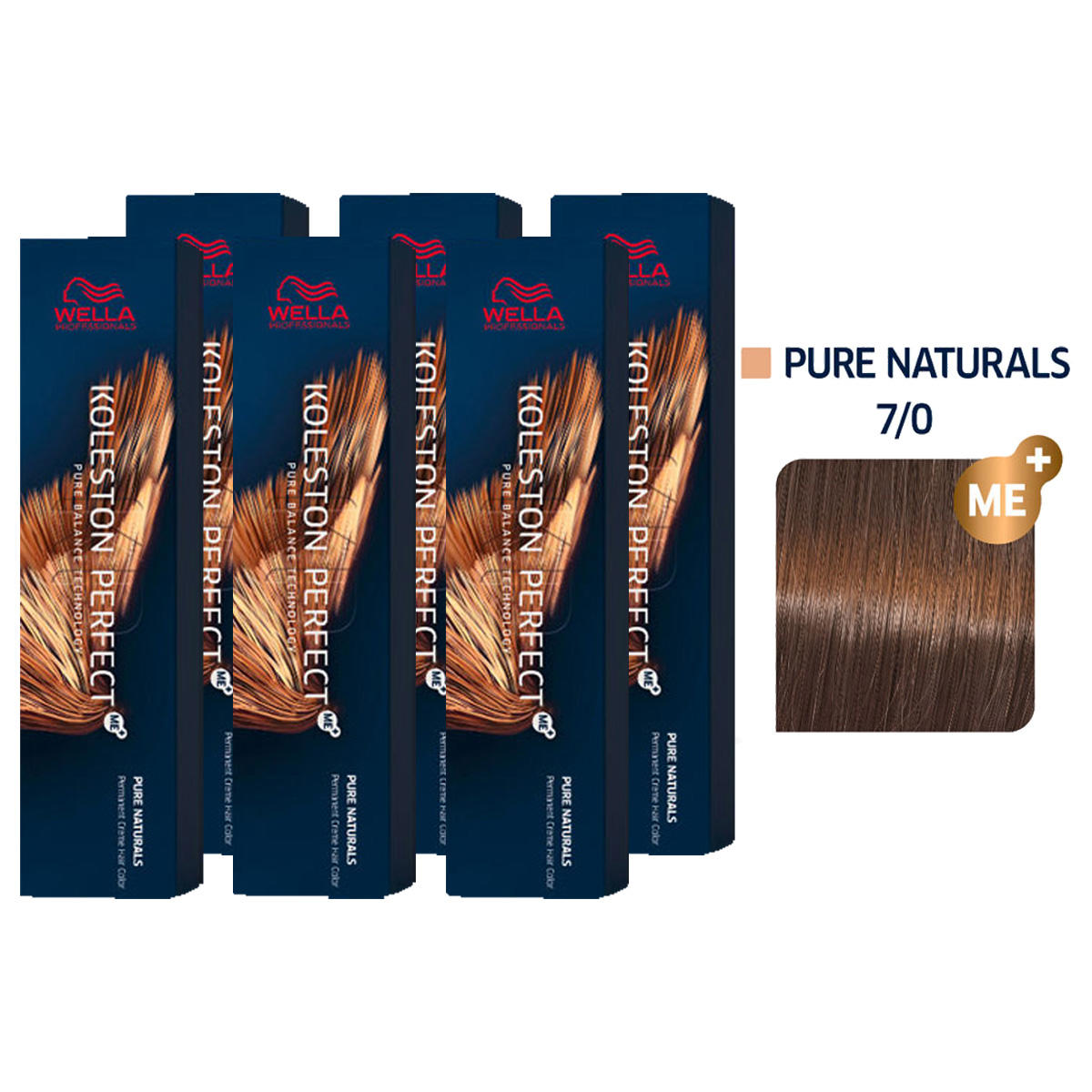 Wella Set de 6 Koleston Perfect ME+ Pure Naturals 7/0 6 x 60 ml - 1