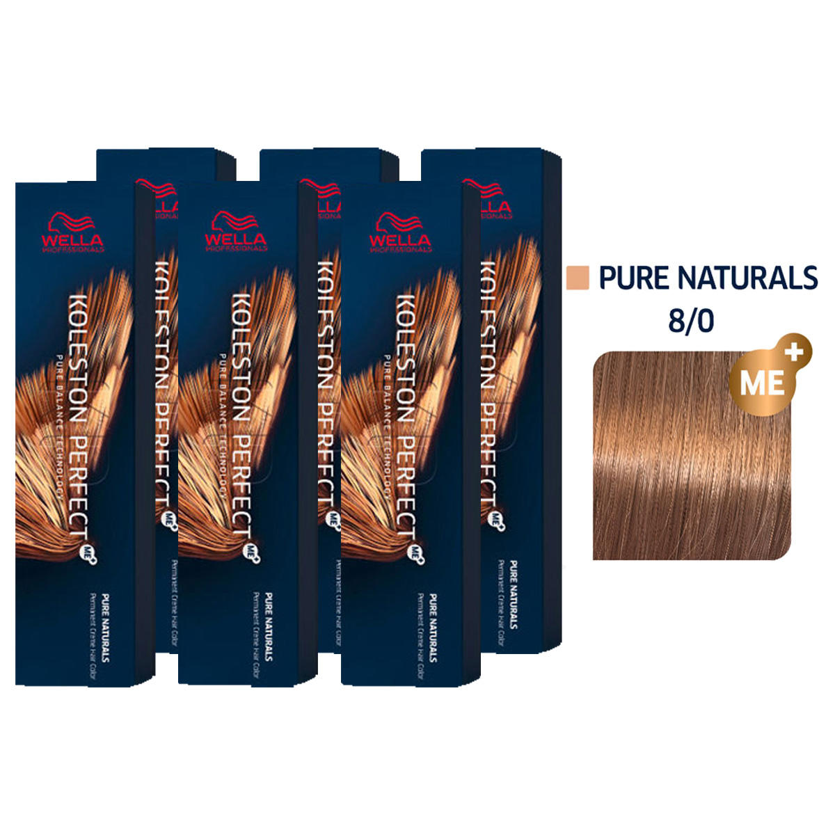 Wella Set de 6 Koleston Perfect ME+ Pure Naturals 8/0 6 x 60 ml - 1