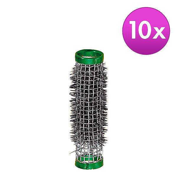 MyBrand Wire hair curler with bristles Green, Ø 15 mm, Per package 10 pieces - 1