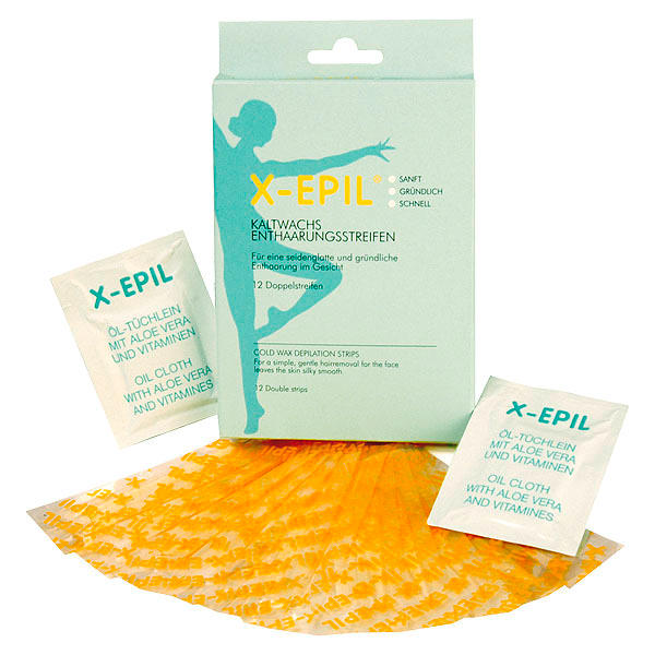 X-Epil Cold wax depilatory strips 12 double strips for the face - 1