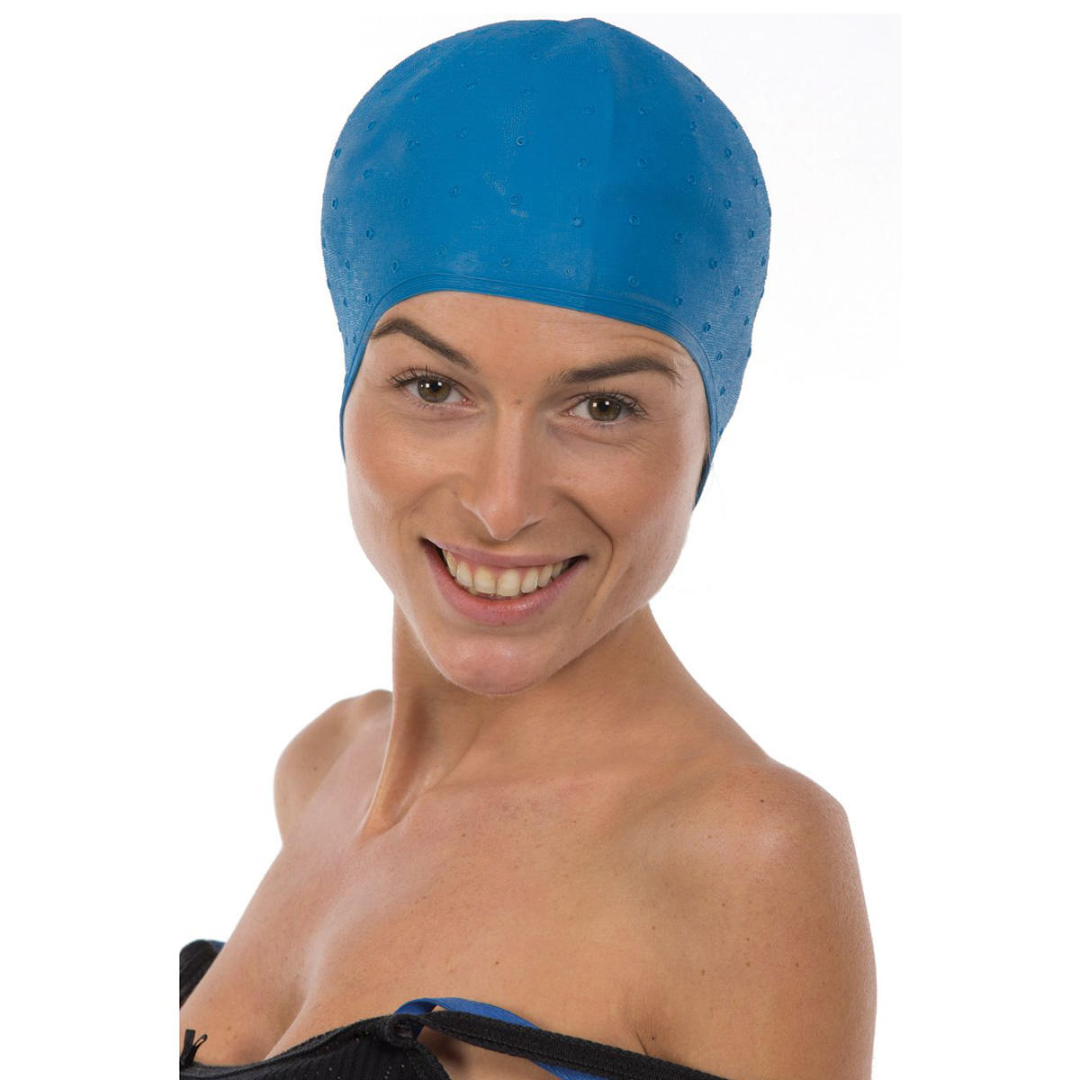 Sibel Bonnet à mèches en caoutchouc Bleu - 1