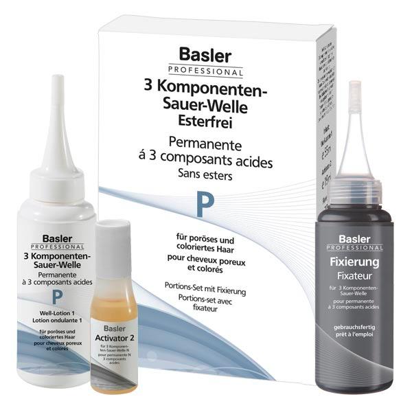 Basler Permanente á 3 composants acides Sans esters P, pour cheveux poreux et colorés - 1