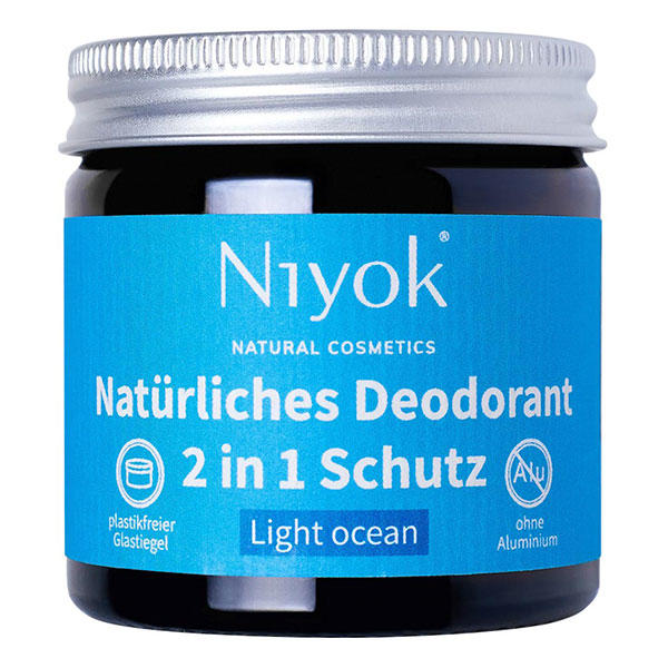 Niyok 2 in 1 anti-transpirant deodorant crème - Licht oceaan 40 ml - 1