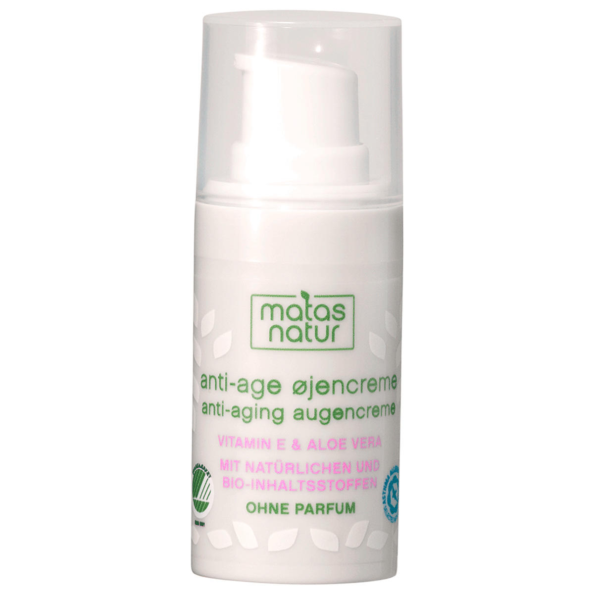 MATAS Natur Anti-Aging Augencreme mit Bio-Aloe Vera und Vitamin E 15 ml - 1