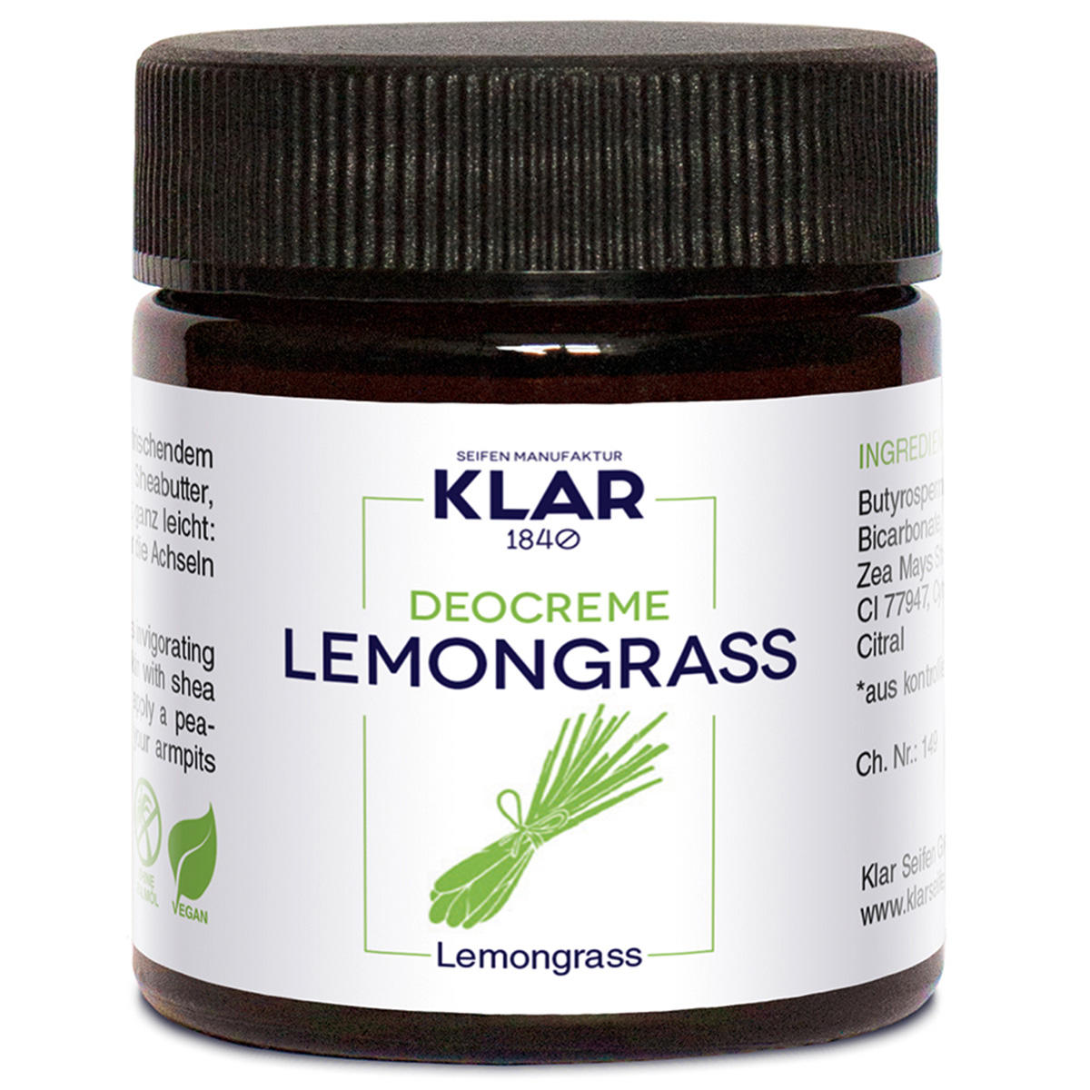 KLAR Crème déodorante à la citronnelle 30 ml - 1