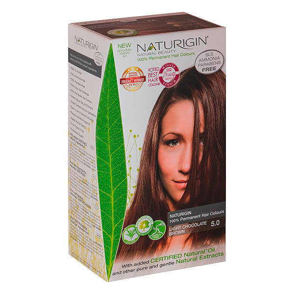 Naturigin Permanent Hair Color Cream Set 5.0 Light Chocolate Brown - 1