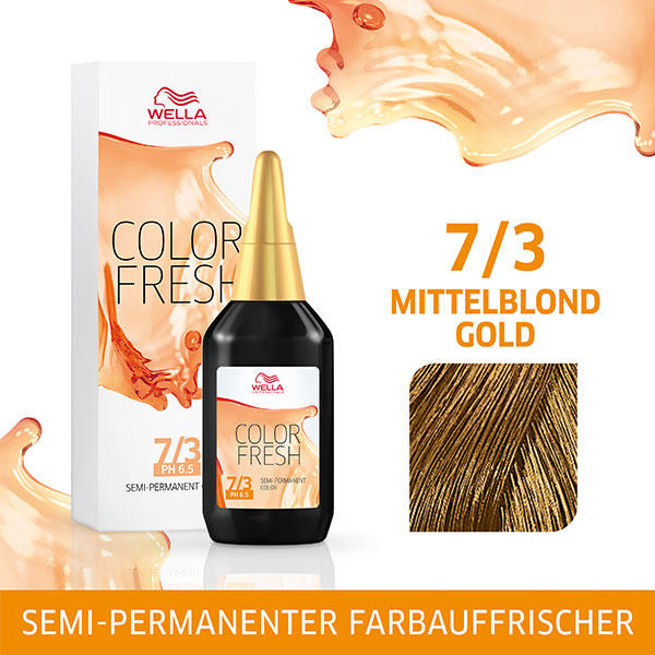 Wella Color Fresh pH 6.5 - Acid 7/3 Medium blonde gold, 75 ml - 1