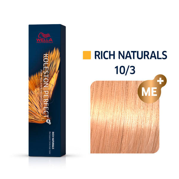 Wella Koleston Perfect Rich Naturals 10/3 Licht blond goud, 60 ml - 1
