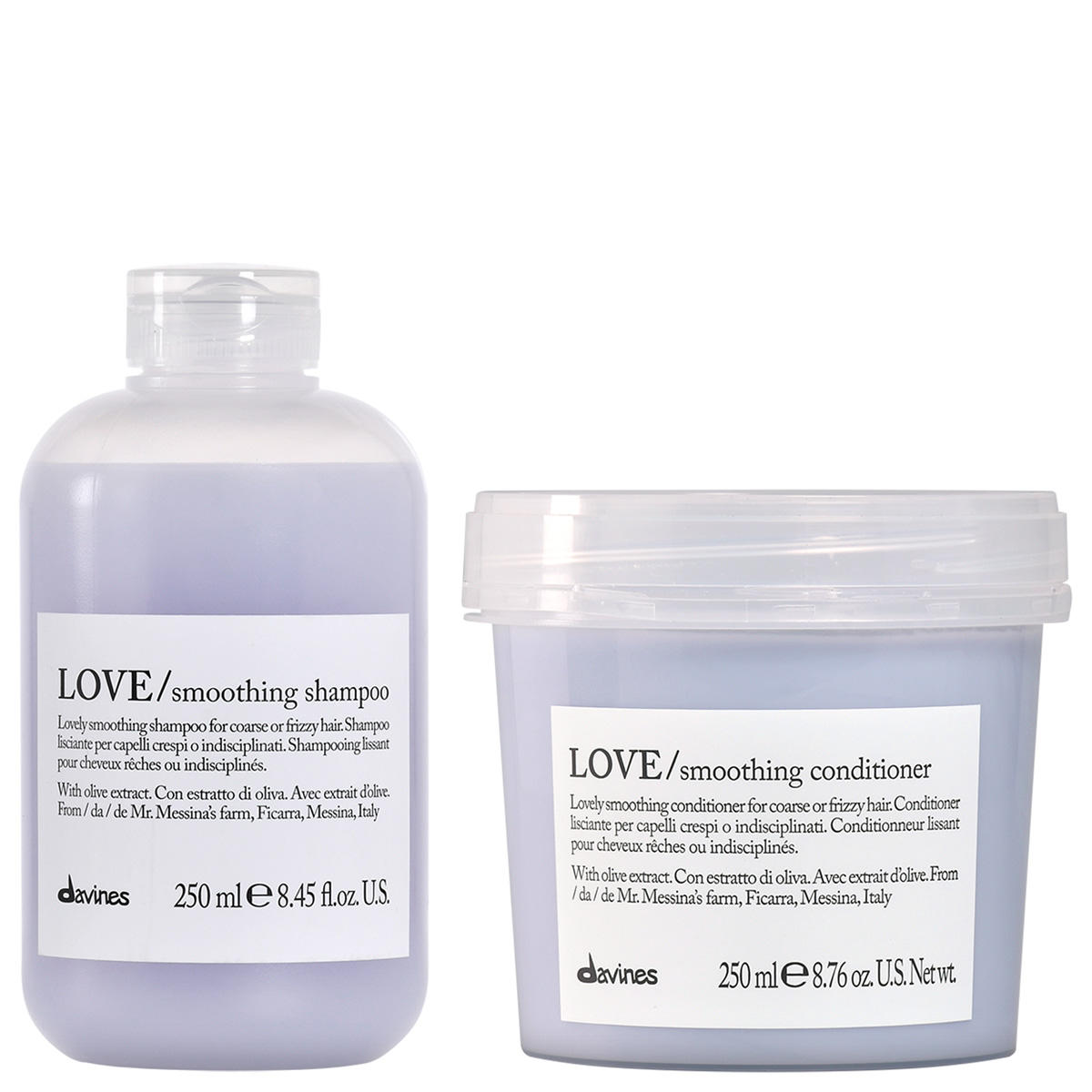 Davines Essential Haircare Love Smooth Set (Shampoo 250 ml + Conditioner 250 ml)  - 1