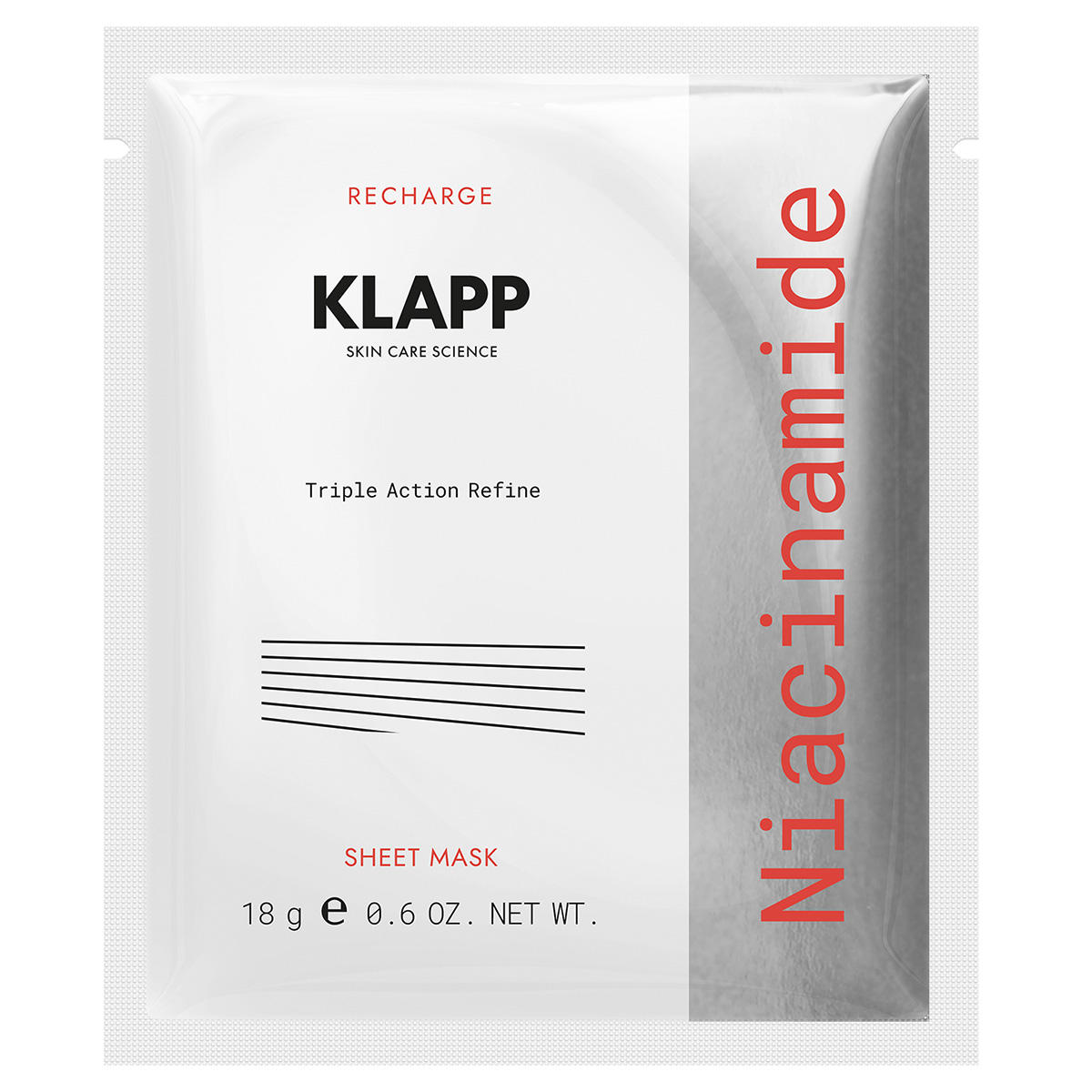 KLAPP RECHARGE Niacinamide Triple Action Refine Sheet Mask 1 Stück - 1
