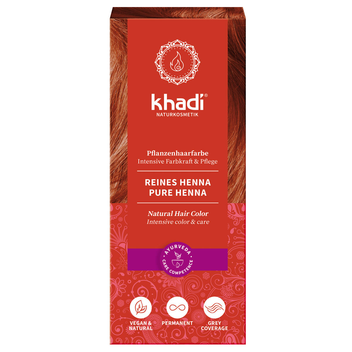 khadi Coloración vegetal del cabello Henna pura 100 g - 1