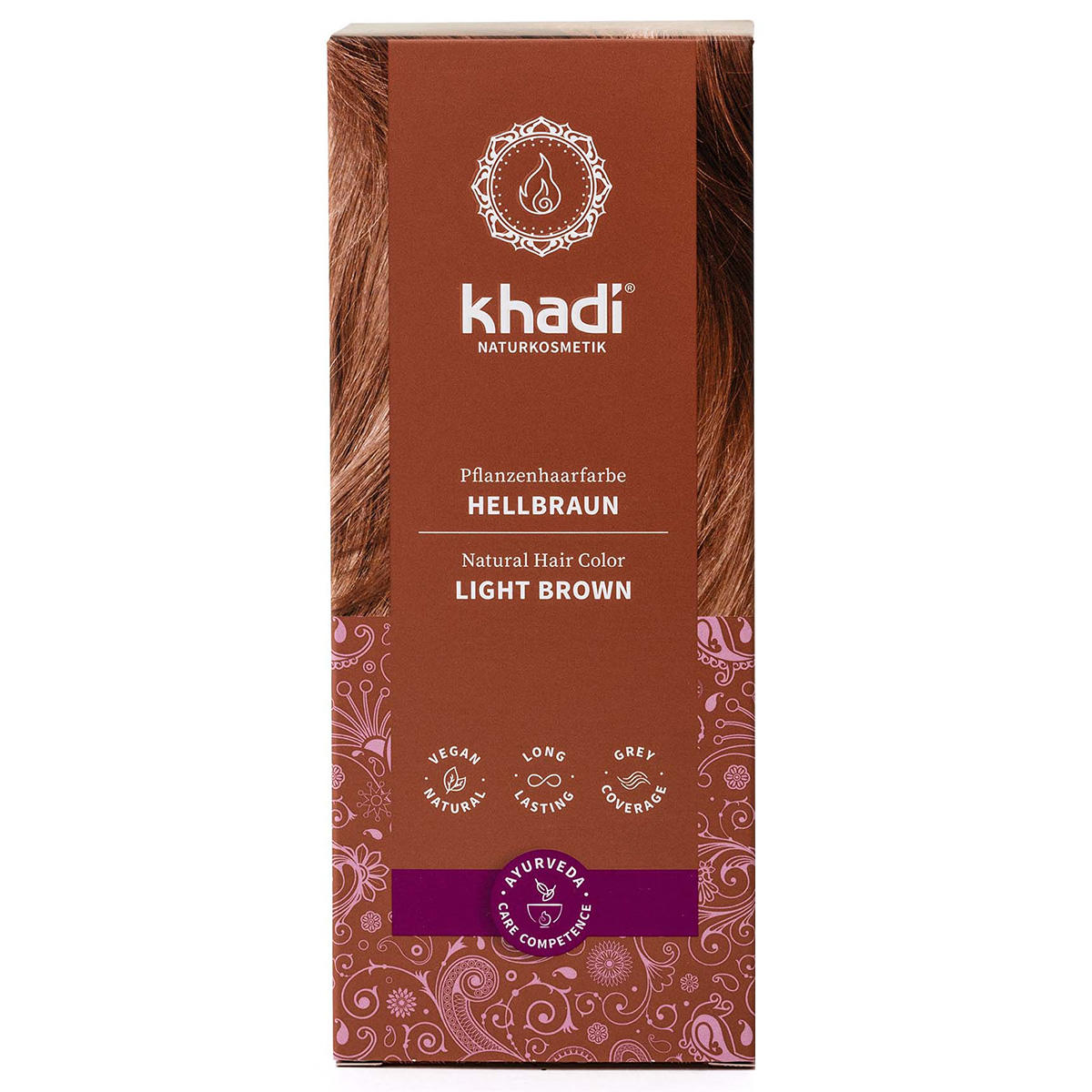 khadi Couleur de cheveux à base de plantes brun clair 100 g - 1