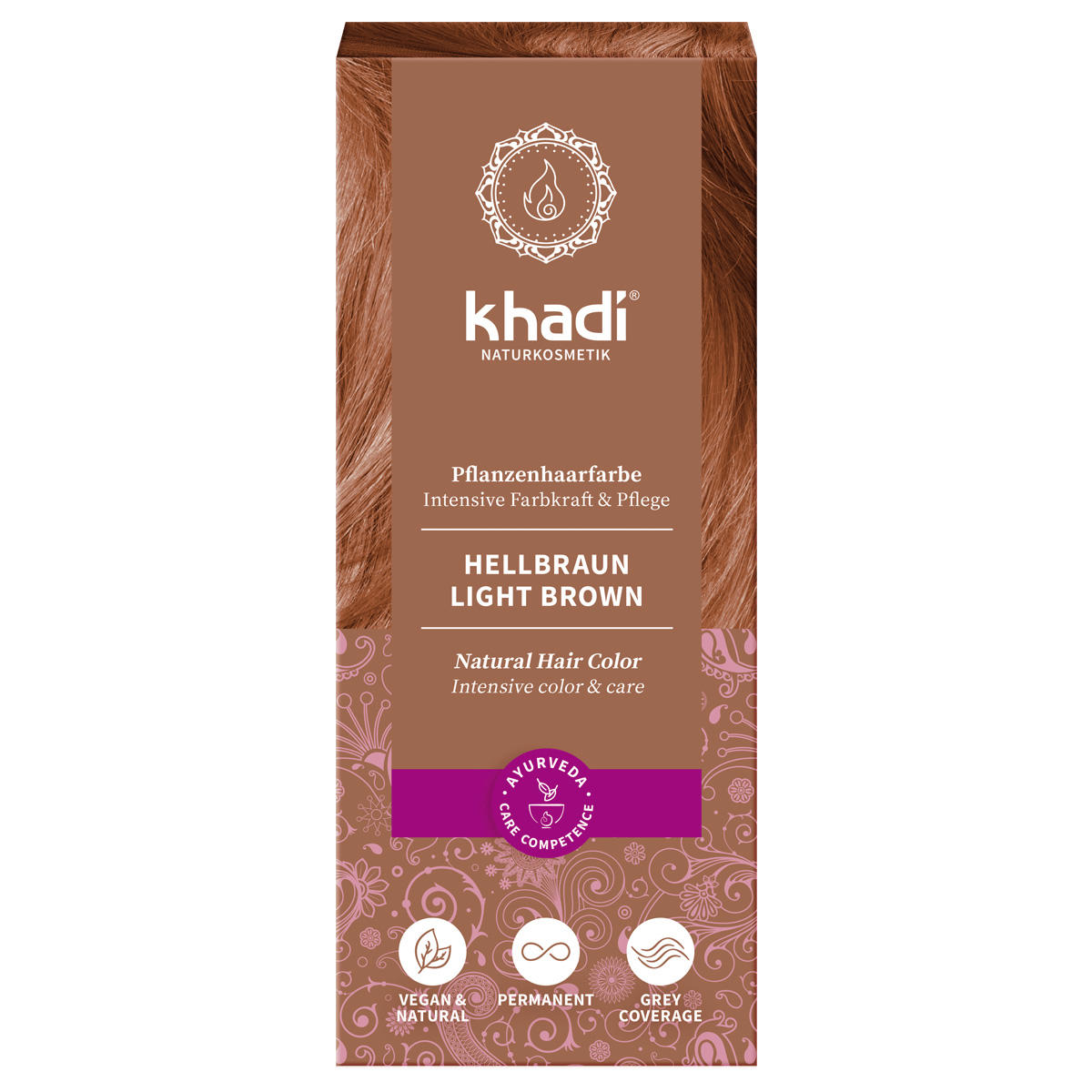 khadi Couleur de cheveux à base de plantes brun clair 100 g - 1