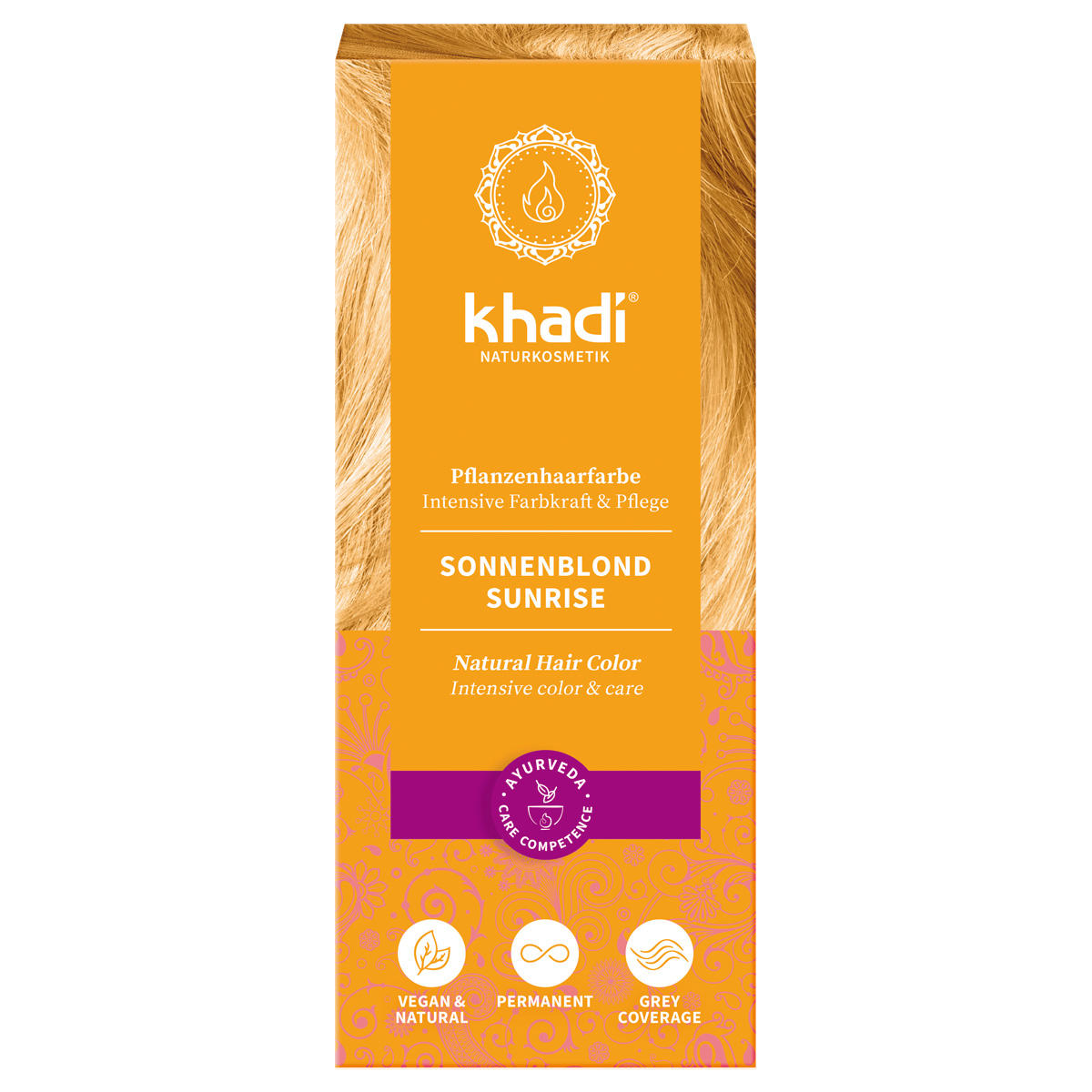 khadi Tinte de pelo vegetal rubio sol 100 g - 1