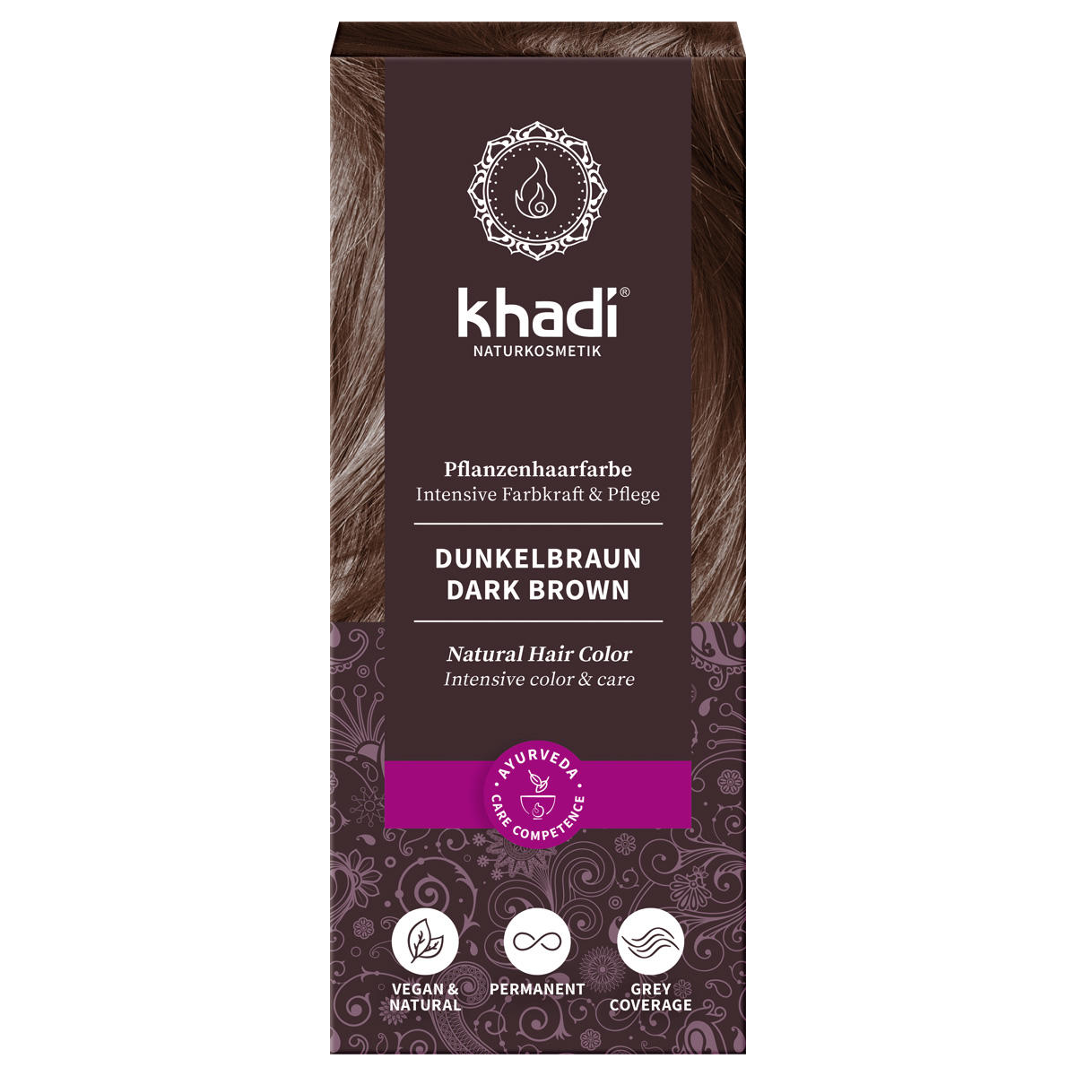khadi Plant hair color dark brown 100 g - 1