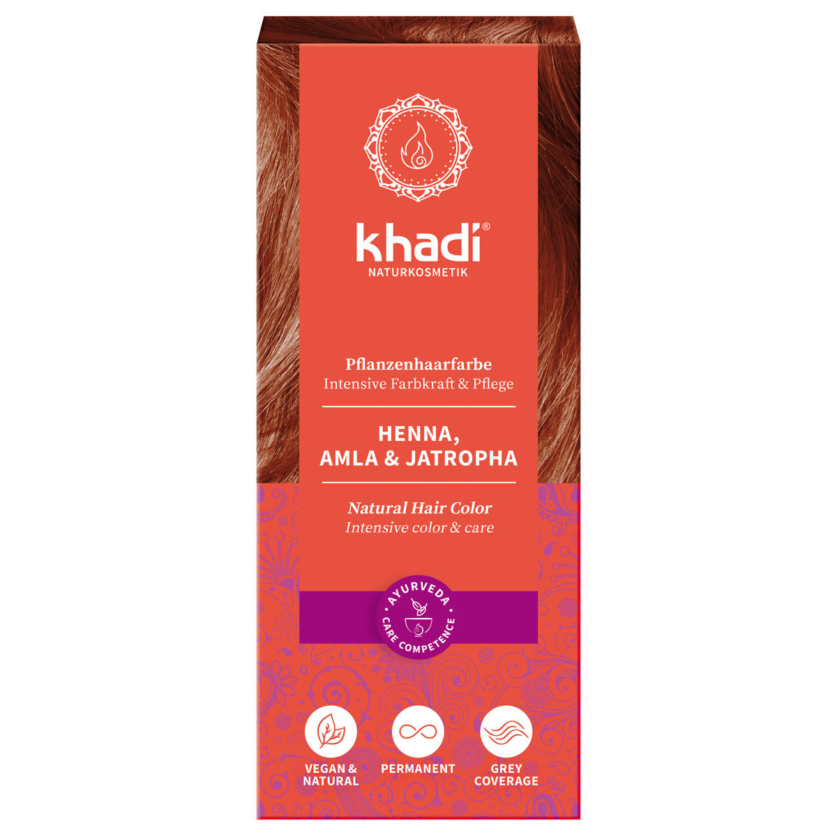 khadi Couleur de cheveux à base de plantes Amla & Jatropha 100 g - 1