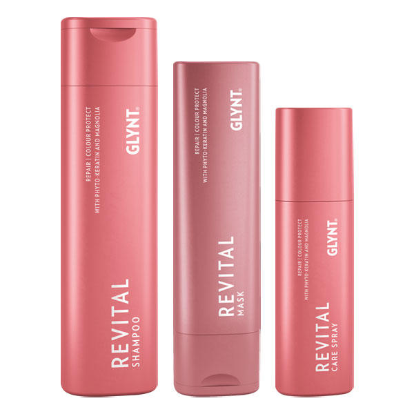 GLYNT REVITAL Set brillance de la couleur & toucher soyeux (Shampoo 250 ml + Mask 200 ml + Care Spray 150 ml)  - 1