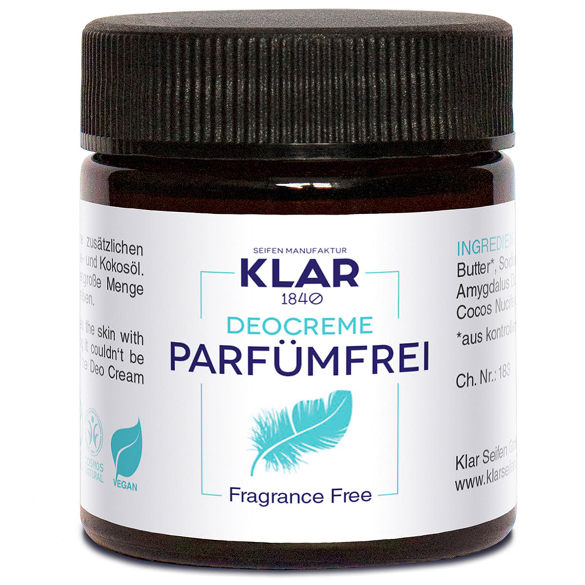 KLAR Crème déodorante sans parfum 30 ml - 1