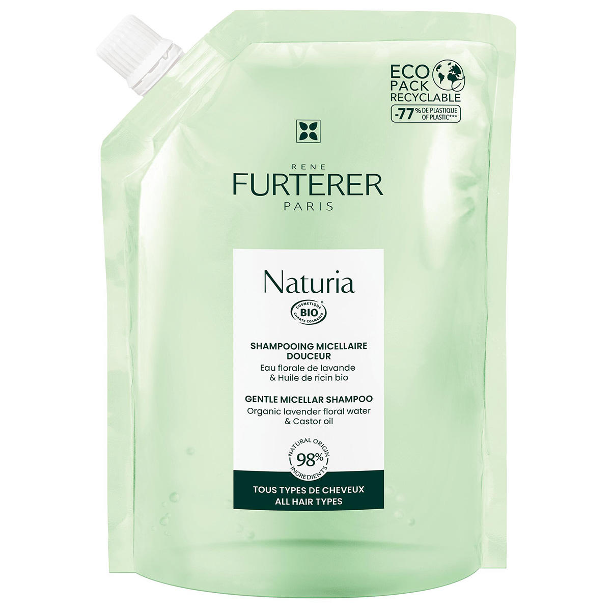 René Furterer Naturia Shampooing micellaire doux Recharge 400 ml - 1