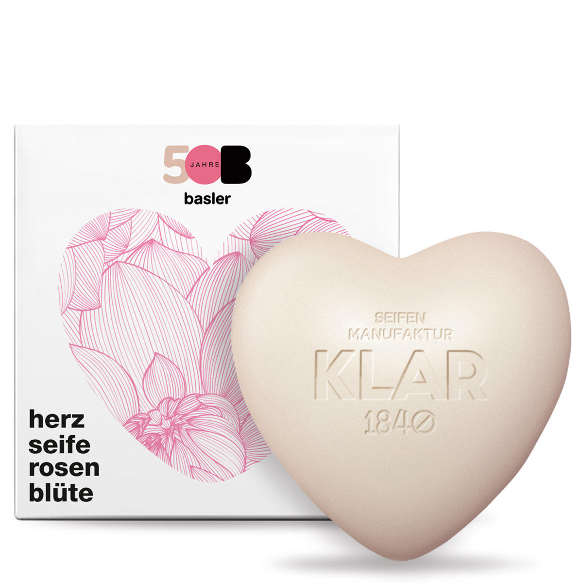 KLAR x Basler Sapone Cuore Fiore di Rosa Edizione Anniversario 65 g - 1