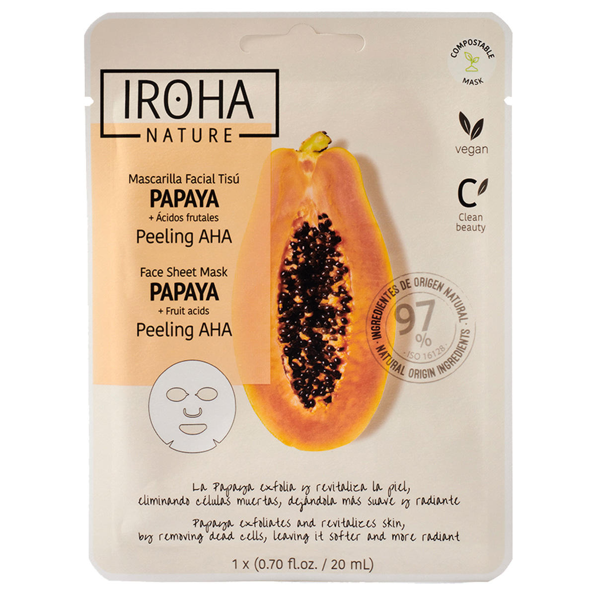IROHA nature Peeling AHA Mask - Papaya 20 ml - 1