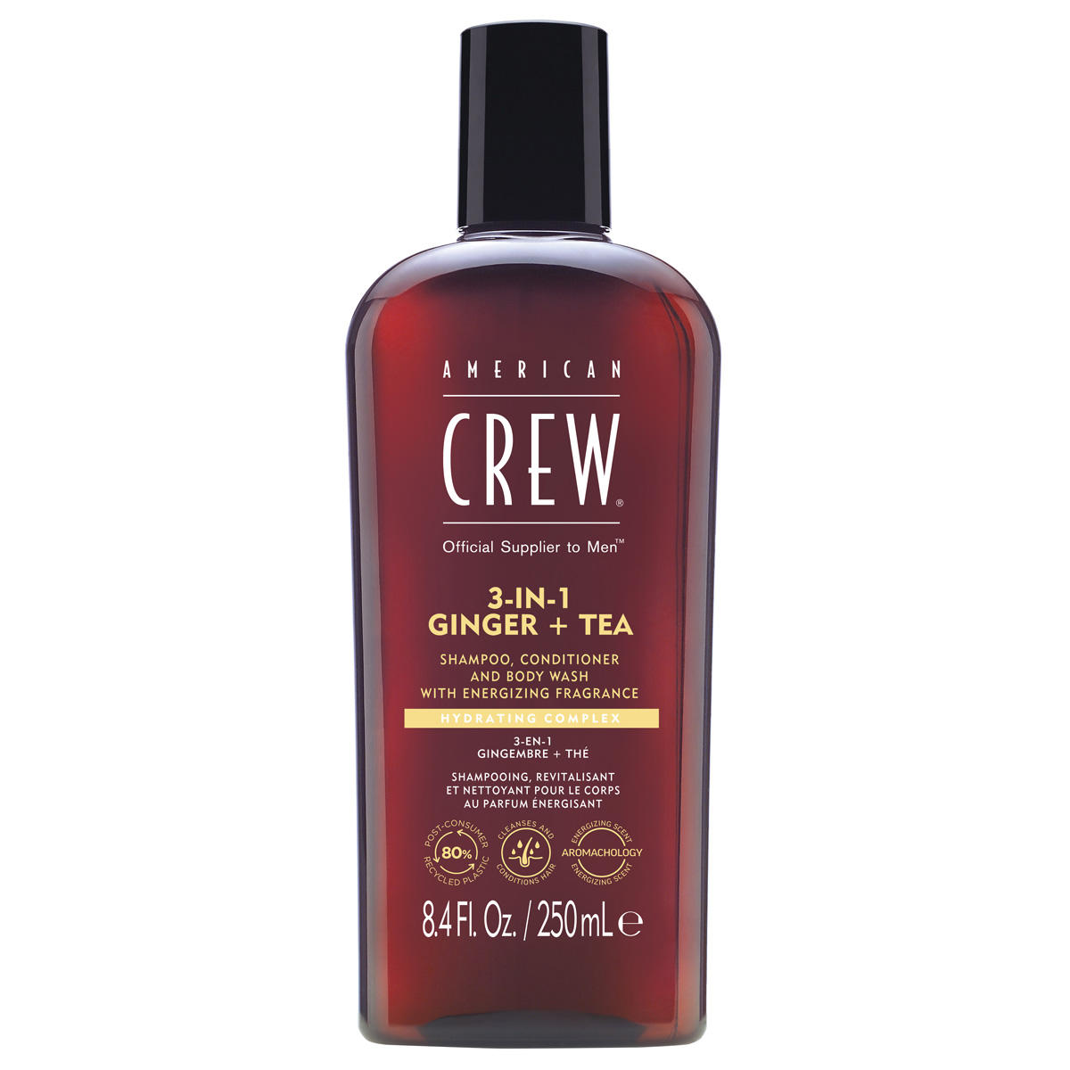 American Crew 3In1 Ginger & Tea Shampoo, Conditioner & Body Wash 250 ml - 1