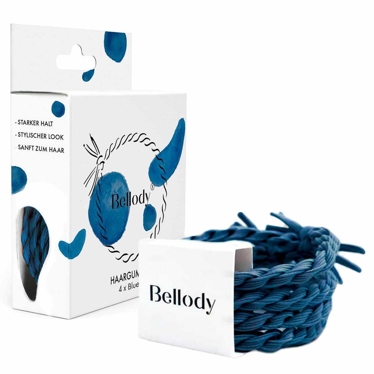 Bellody Original Hair Ties Blue Jeans 4 Stück - 1