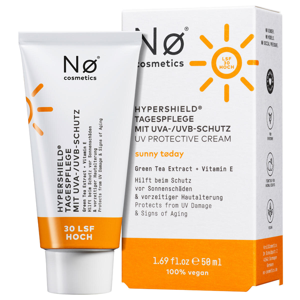 Nø Cosmetics sunny tøday Hypershield dagverzorging met UVA/UVB-bescherming SPF 30 50 ml - 1
