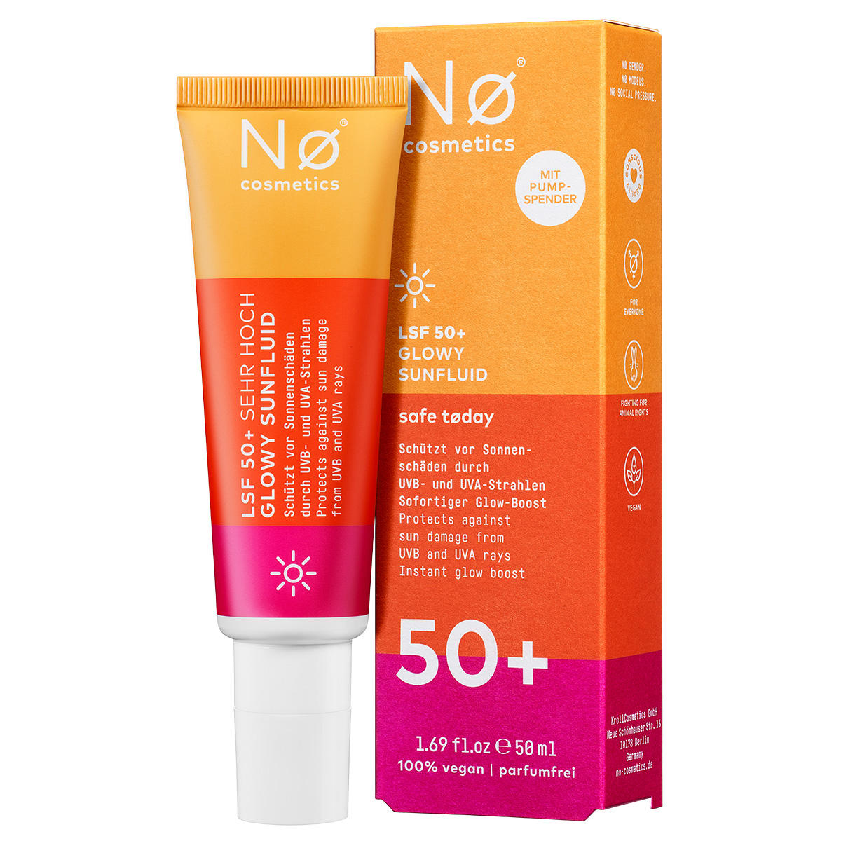 Nø Cosmetics safe tøday Glowy Sunfluid LSF 50+ 50 ml - 1