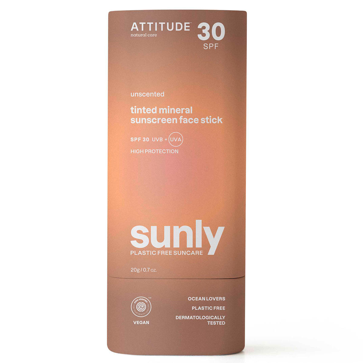 Attitude Sunly Tinted Face Stick Unscented SPF 30 20 g - 1