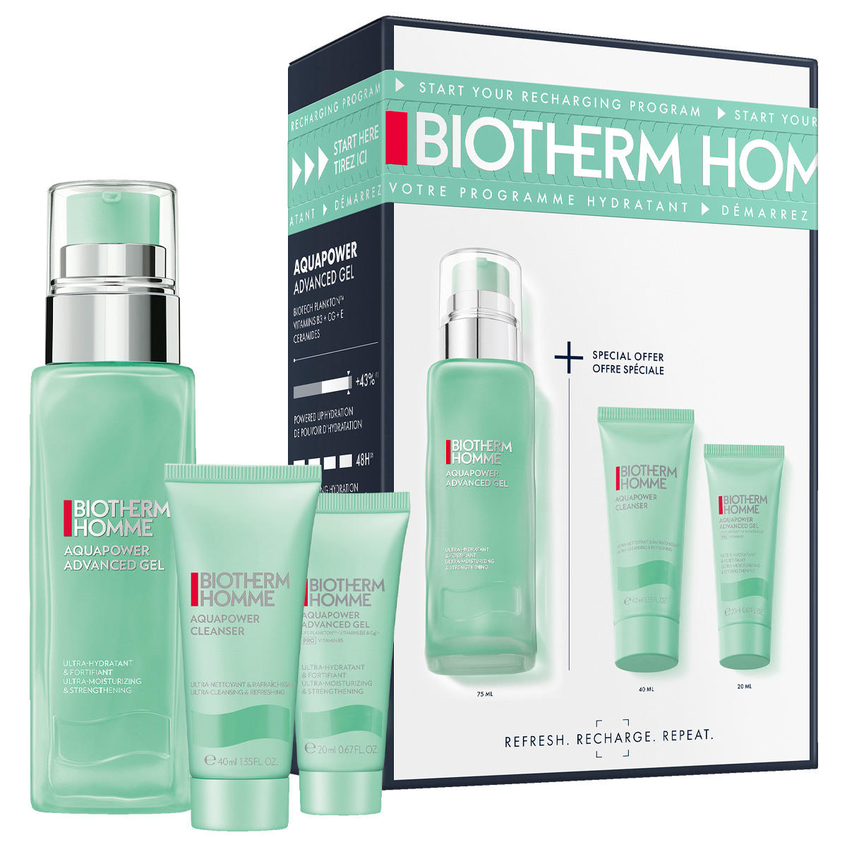 Biotherm Homme Aquapower Routine Set  - 1