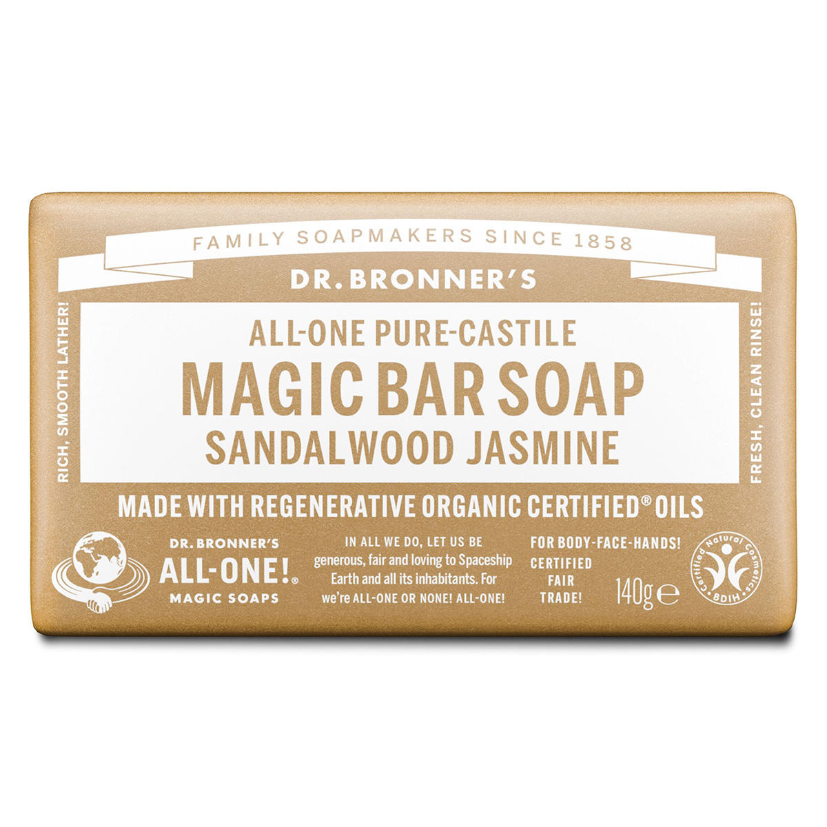 DR. BRONNER'S MAGIC BAR SOAP Sandalwood Jasmine 140 g - 1