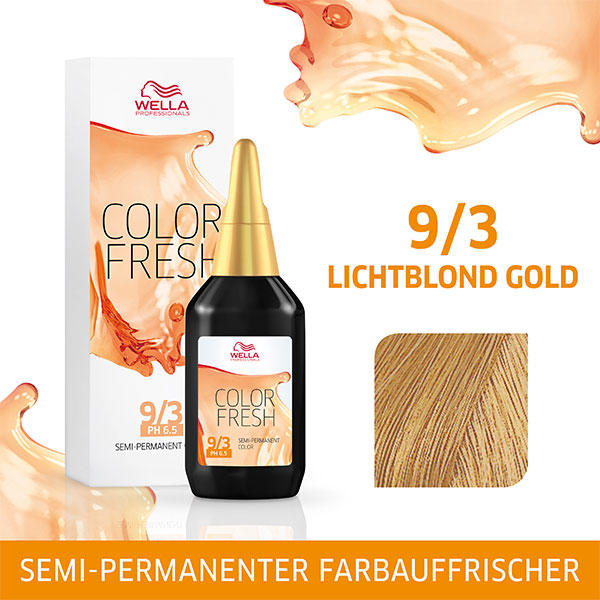 Wella Color Fresh pH 6.5 - Acid 9/3 blond lumineux doré, 75 ml - 1