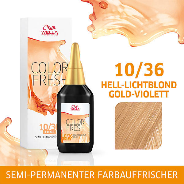 Wella Color Fresh pH 6.5 - Acid 10/36 Hell Lichtblond Gold Violett, 75 ml - 1