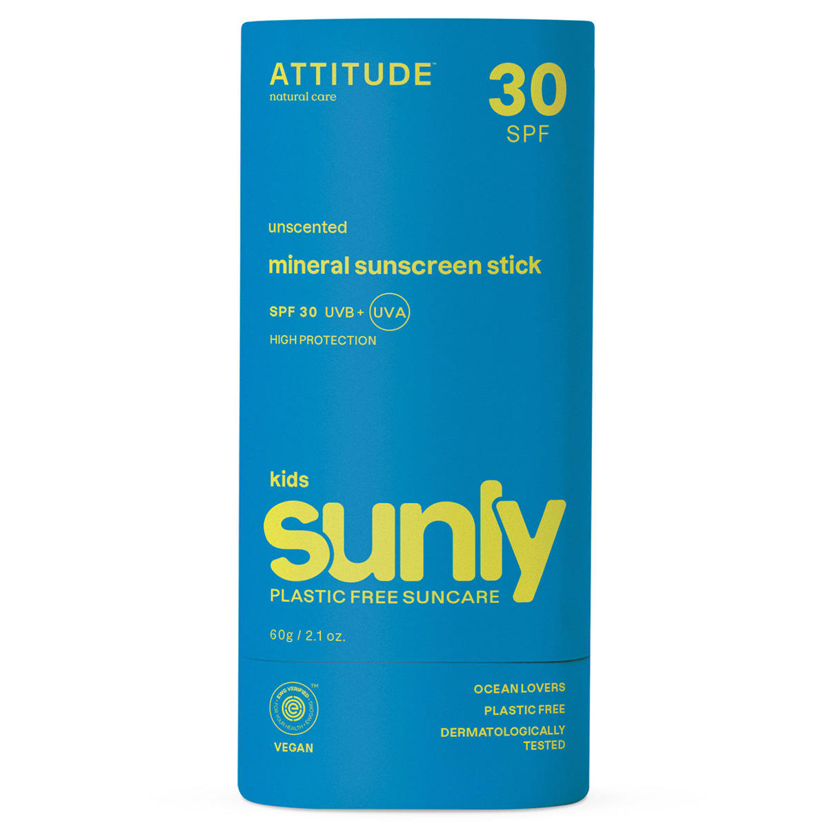 Attitude Sunly Sunscreen Face Stick Kids Unscented SPF 30  - 1