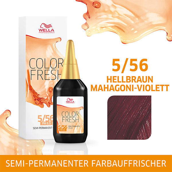 Wella Color Fresh pH 6.5 - Acid 5/56 Hellbraun Mahagoni Violett, 75 ml - 1