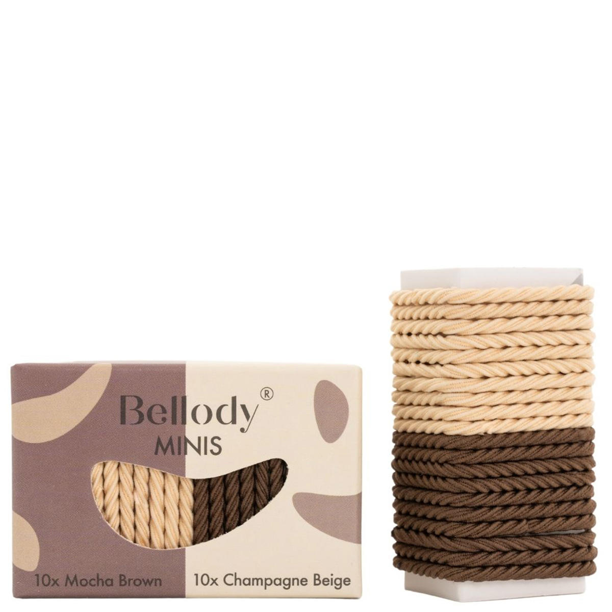 Bellody Minis Haargummis Mocha Brown/Champagne Beige 20 Stück - 1