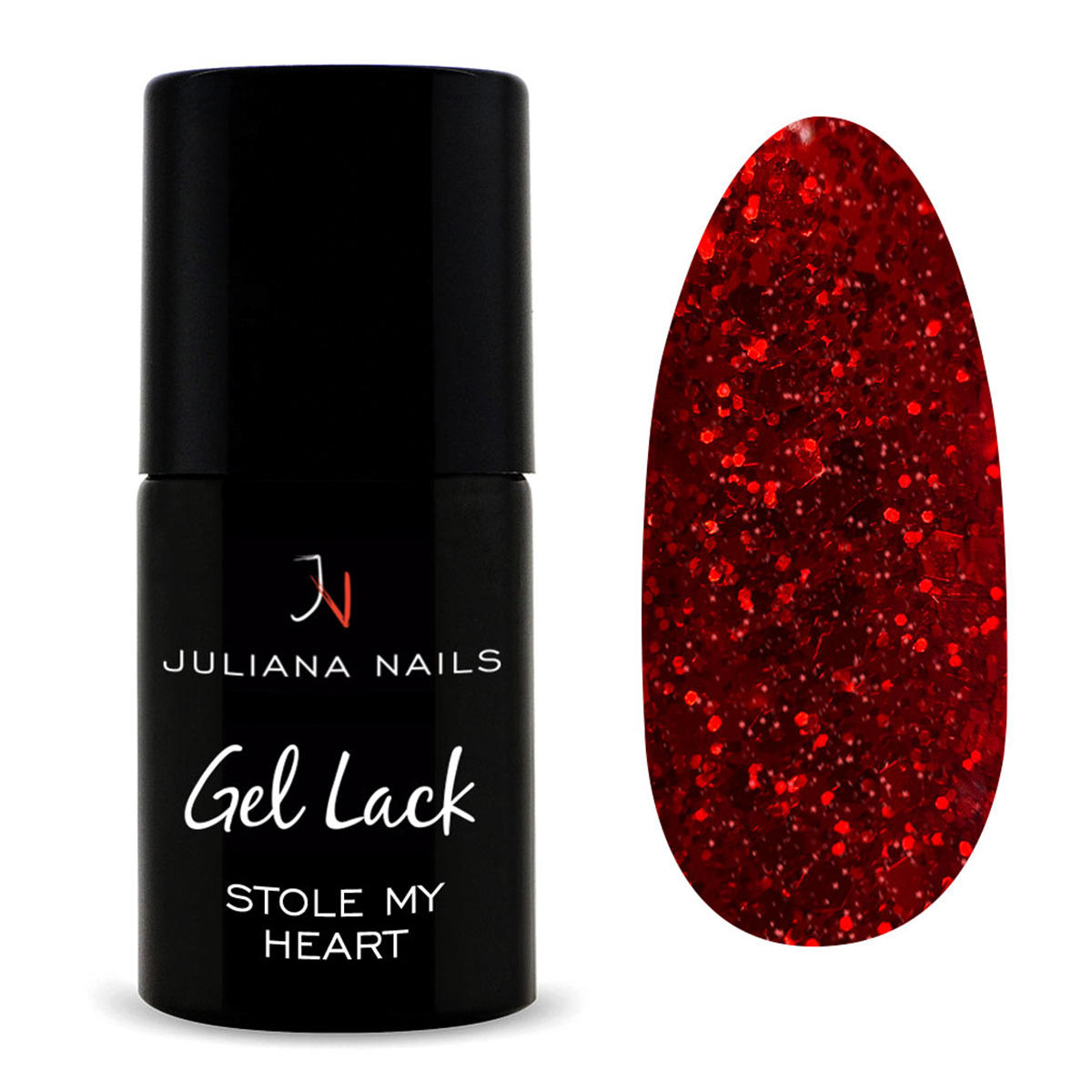 Juliana Nails Gel Lack Glitter/Shimmer Stole My Heart, Flasche 6 ml - 1