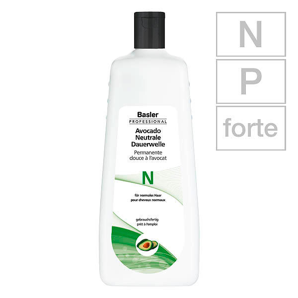 Basler Permiso neutro de aguacate P, para cabellos porosos, dañados y teñidos, botella económica de 1 litro - 1