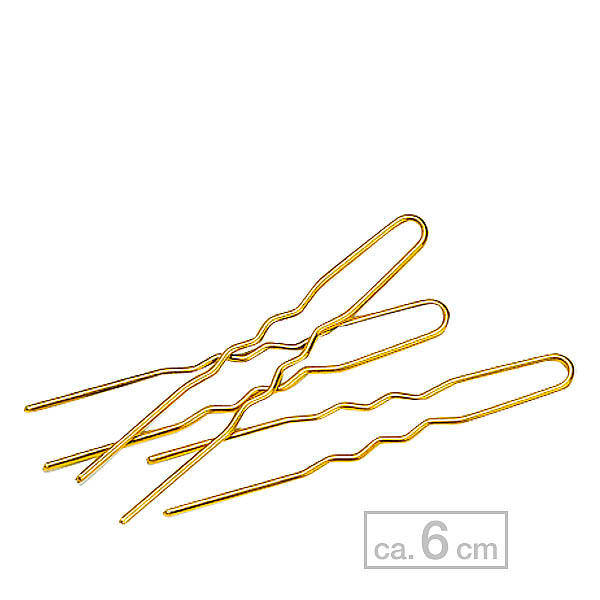 BHK Haarspelden gekruld Goudkleurig, ca. 6 cm, 10 stuks - 1