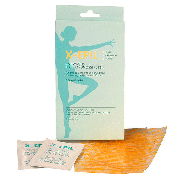 X-Epil Cold wax depilatory strips 8 double strips for legs and body - 1
