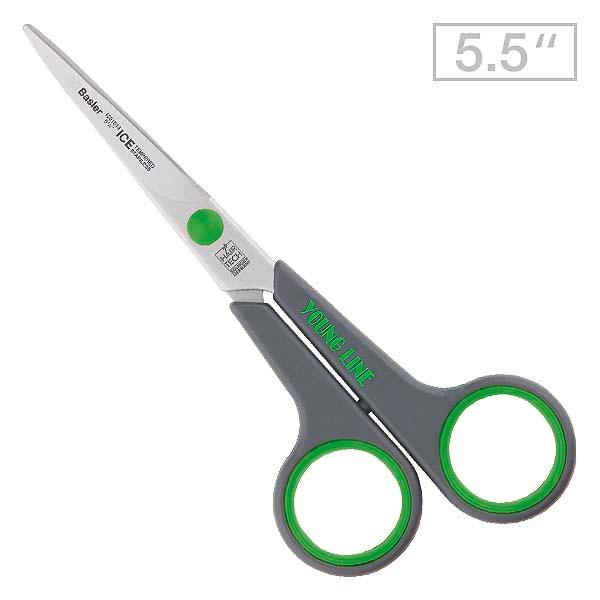 Basler Hair scissors Young Line 5½", Green Offset Handles - 1
