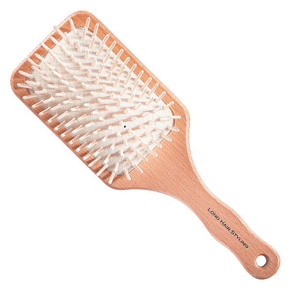Long Hair Styling Paddle Brush mit Holzstiften  - 1