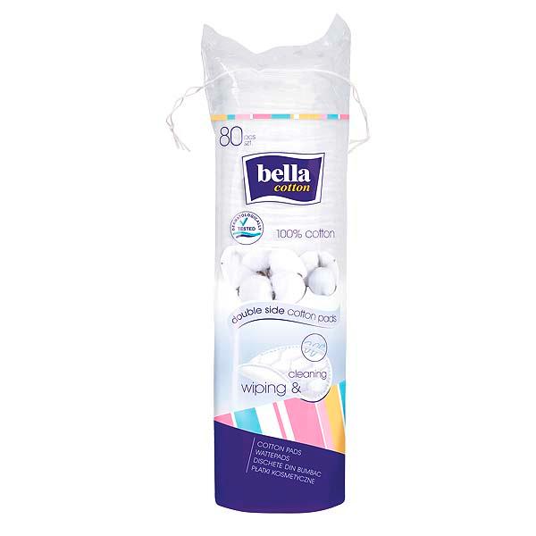 Bella Cotton Katoenen pads rond Per verpakking 80 stuks - 1