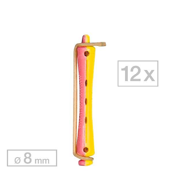 Efalock Permanent curler short Yellow/Pink Ø 8 mm, Per package 12 pieces - 1