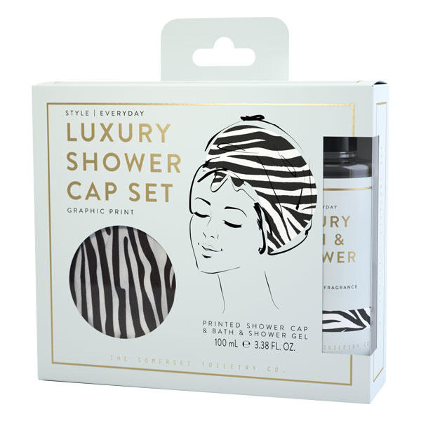 The Somerset Toiletry Co. Gift set with shower cap zebra  - 1