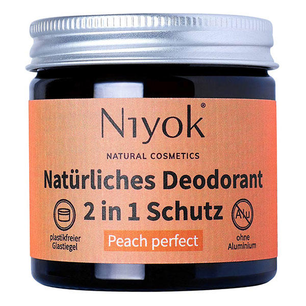 Niyok 2 in 1 anti-transpirant deodorant crème - Perzik perfect 40 ml - 1