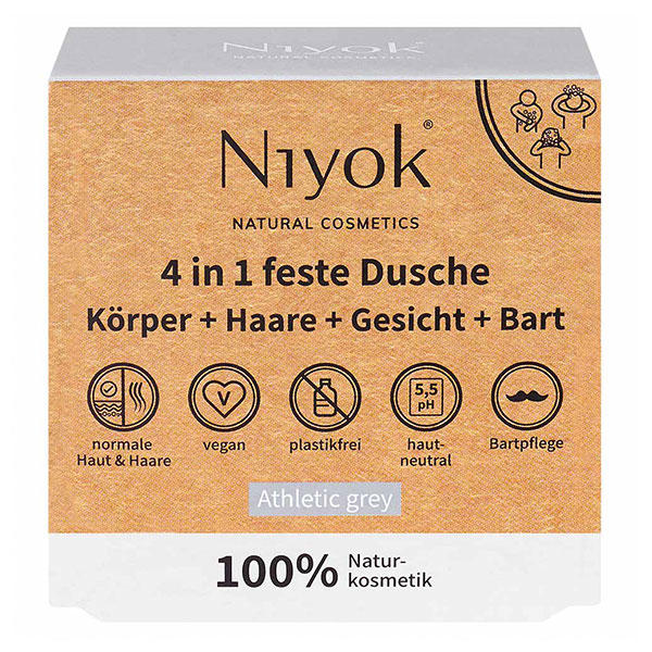 Niyok 4 in 1 feste Dusche - Athletic grey 80 g - 1