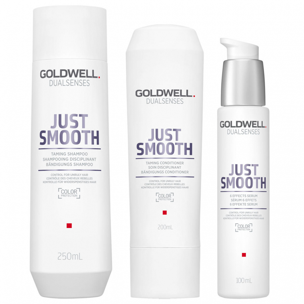 Goldwell Dualsenses Just Smooth Set (Shampoo 250ml + Conditioner 200ml + Serum 100ml) 550 ml - 1